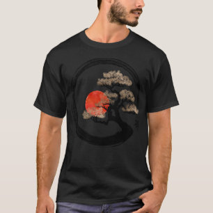Camiseta Círculo Enso E Árvore Bonsai Na Canvas