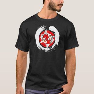 Camiseta Círculo Enso Peixe Koi Arte Japonesa Ukiyo-E Yin Y