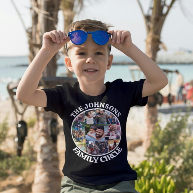Camiseta Círculo Familiar | Colagem de Fotografias Única Pe (Criador carregado)