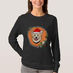 Camiseta Círculo Floral Corgi Laranja