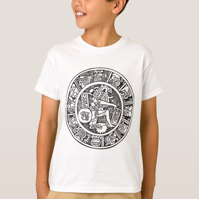 Camiseta Círculo maia, hieroglyph mexicano (Maya) (Frente)