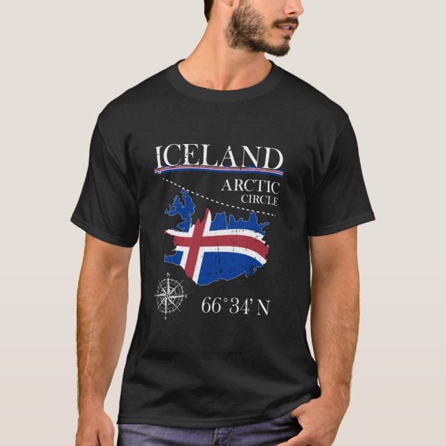 Camiseta Círculo Polar do Ártico da Islândia North Island (Frente)