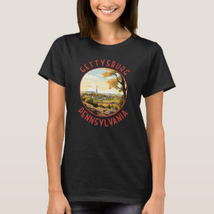 Camiseta Círculo Retro em Distância de Gettysburg Pensilvân