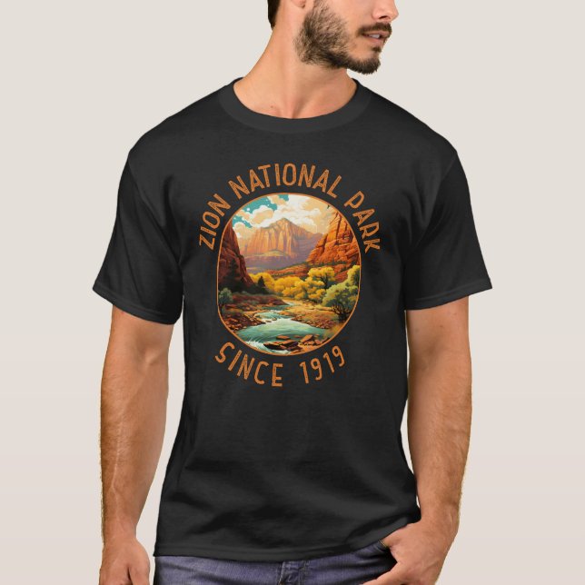 Camiseta Círculo Retrovisso do Parque Nacional do Zion (Frente)