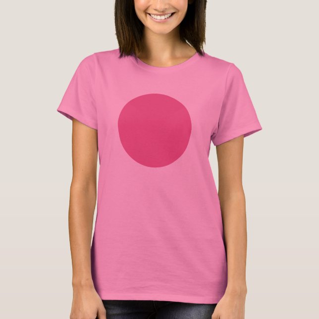 Camiseta Círculo Simples - Cor-de-rosa Derratado (Frente)
