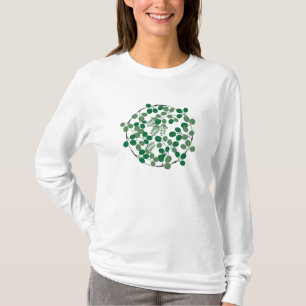 Camiseta Círculo Verde Folha Japonês