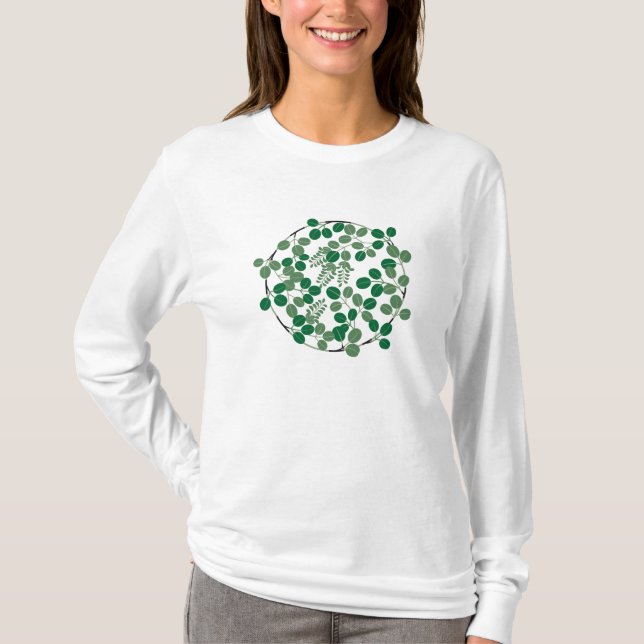 Camiseta Círculo Verde Folha Japonês (Frente)