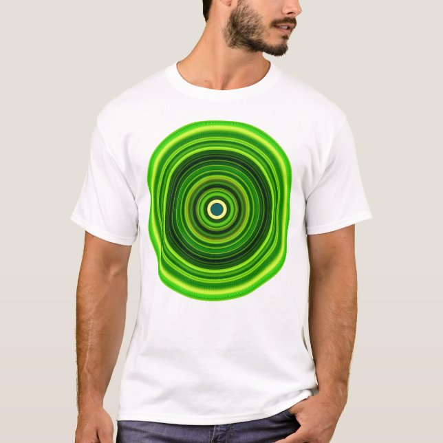 Camiseta Círculo Verde Geomagnético Mandala-64555 (Frente)
