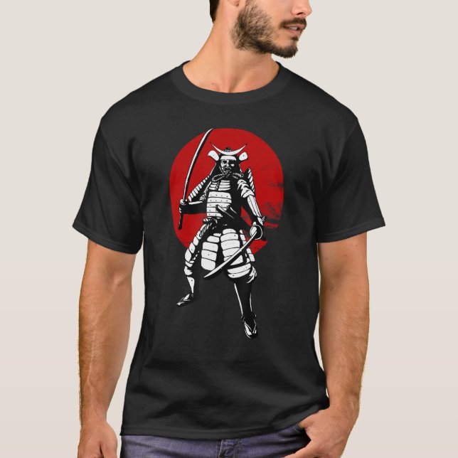 Camiseta Círculo Vermelho do Guerreiro Samurai (Frente)