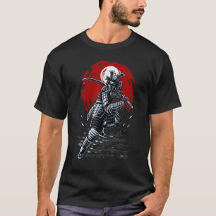 Camiseta Círculo Vermelho do Guerreiro Samurai
