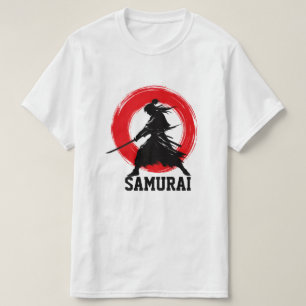 Camiseta Círculo Vermelho Mínimo Guerreiro Samurai