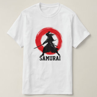 Camiseta Círculo Vermelho Mínimo Guerreiro Samurai