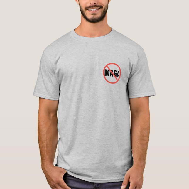 Camiseta Círculo Vermelho Sem Sinal Anti-MAGA Opinião Polít (Frente)