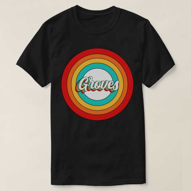 Camiseta Círculo Vintage Groves Name Shirt (Frente do Design)