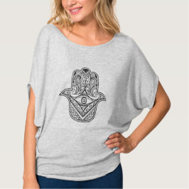 Camiseta círculo voado feminino do hamsa tribal