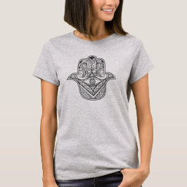 Camiseta círculo voado feminino do hamsa tribal