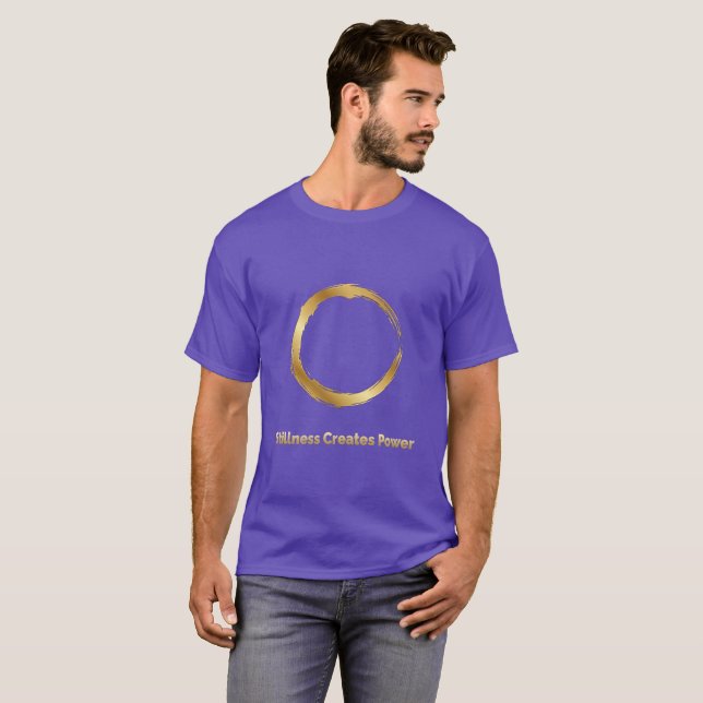Camiseta Círculo Zen Dourado - A Quietude Cria Pod (Frente Completa)