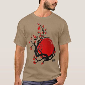 Camiseta Círculo Zen Enso, Sol e Flor Red Sakura