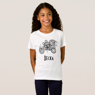 Camiseta Círculos abstratos pretos em vários tamanhos