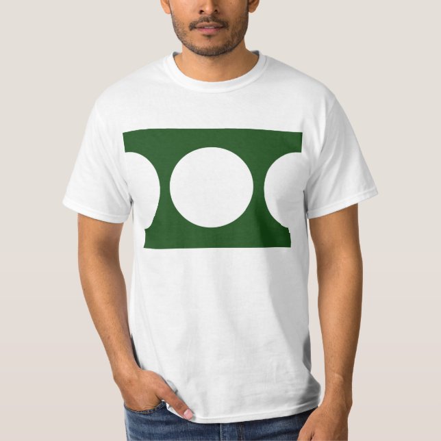 Camiseta Círculos brancos em verde (Frente)