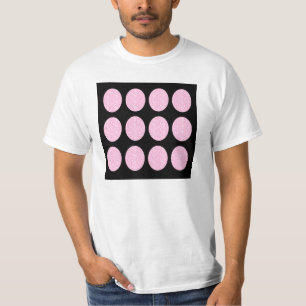Camiseta Círculos Brilhantes Rosa-Camisa A Preto