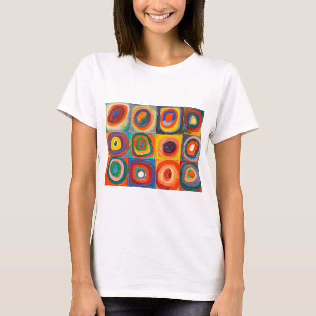 Camiseta Círculos Concentrados Quadrados de Kandinsky (Frente)