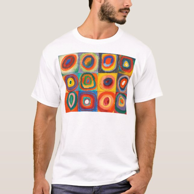 Camiseta Círculos Concentrados Quadrados de Kandinsky (Frente)