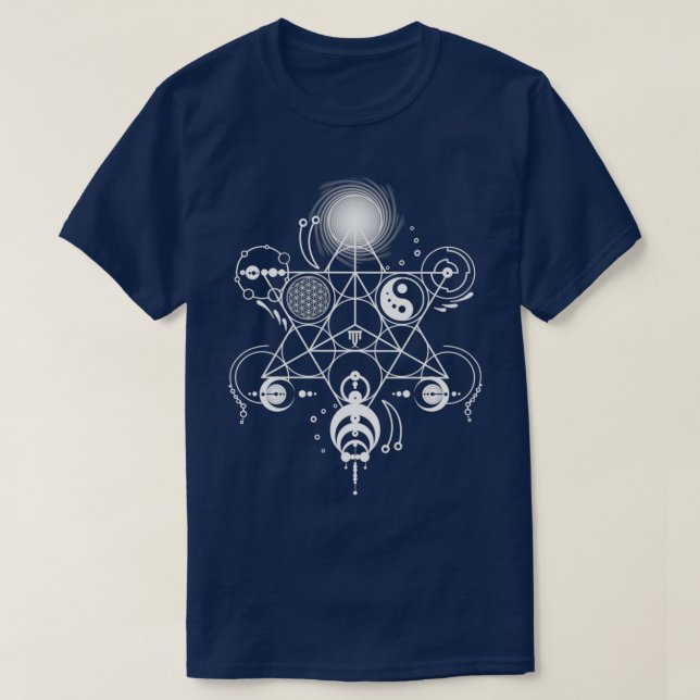 Camiseta Círculos de Crop Geométrica Sagrada Arte Manafada (Frente do Design)