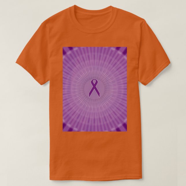 Camiseta Círculos de Fita Roxo Fibromialgia (Frente do Design)