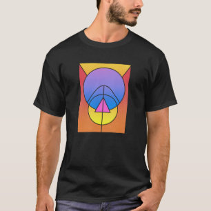 Camiseta Círculos Geométricos Abstratos Linha Colorida 