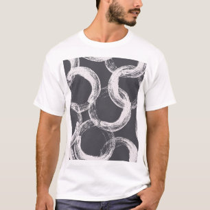 Camiseta Círculos Geométricos Fundo Preto Sem Costura
