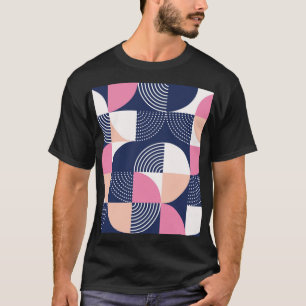 Camiseta Círculos Gráficos Padrão de Vintagem Sem Olhos