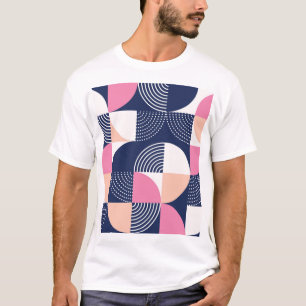 Camiseta Círculos Gráficos Padrão de Vintagem Sem Olhos