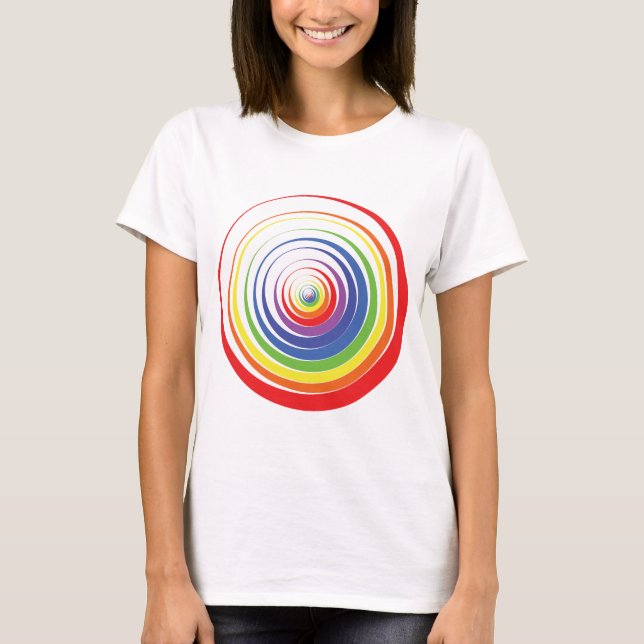 Camiseta Círculos ópticos coloridos (Frente)