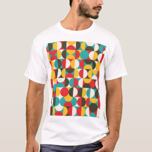 Camiseta Círculos Retroativos: Padrão Colorido do Hipster.