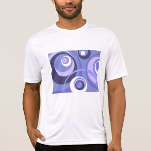 Camiseta Círculos Roxos Geométricos Abstratos de Meados do