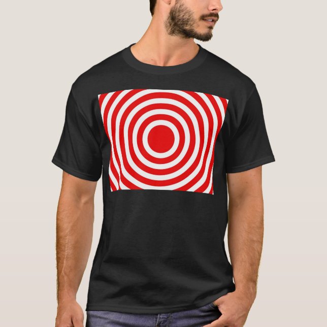 Camiseta Círculos Vermelhos e Brancos (Frente)