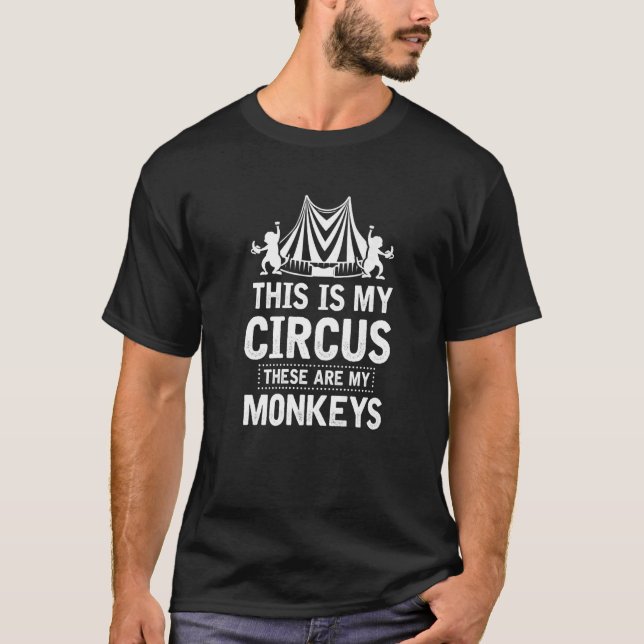 Camiseta Circus Zoo Macaco Chimpanzé Macaco (Frente)