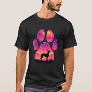 Camiseta Cirneco dell Etna Pata Mãe Pai Cachorro Mulheres H