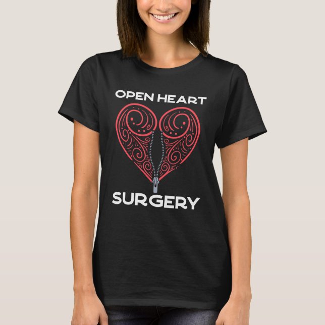 Camiseta Cirurgia Cardíaca Aberta Transplante Sobrevivente  (Frente)