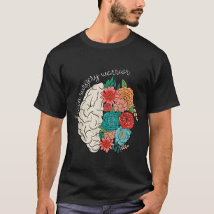 Camiseta Cirurgia cerebral Guerreiro Cérebro Floral Cancer