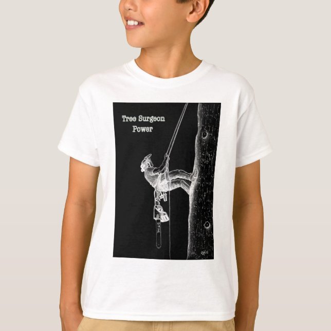 Camiseta Cirurgião Árvore Arborista no trabalho presente Ch (Frente)