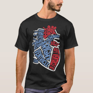 Camiseta Cirurgião Cardíaco Anatômico Peças Médicas Cardiol