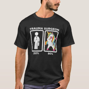Camiseta Cirurgião do Trauma - Dabbing Unicorn 80 20 Princ