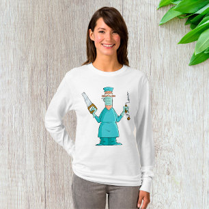 Camiseta Cirurgião Engraçado Cartoon Hillarie Humor Médico