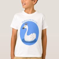 Cisne branco bonito com desenho animado