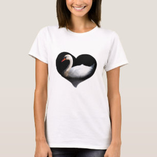 Camiseta Cisne branco sobre preto