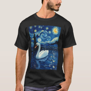 Camiseta Cisne da Noite Estrelada de Van Gogh Glider Elegan