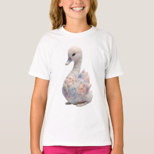 Camiseta Cisne Iridescente Pastel Crianças