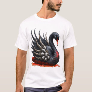 Camiseta Cisne Negro de Ossos – Elegância Gótica